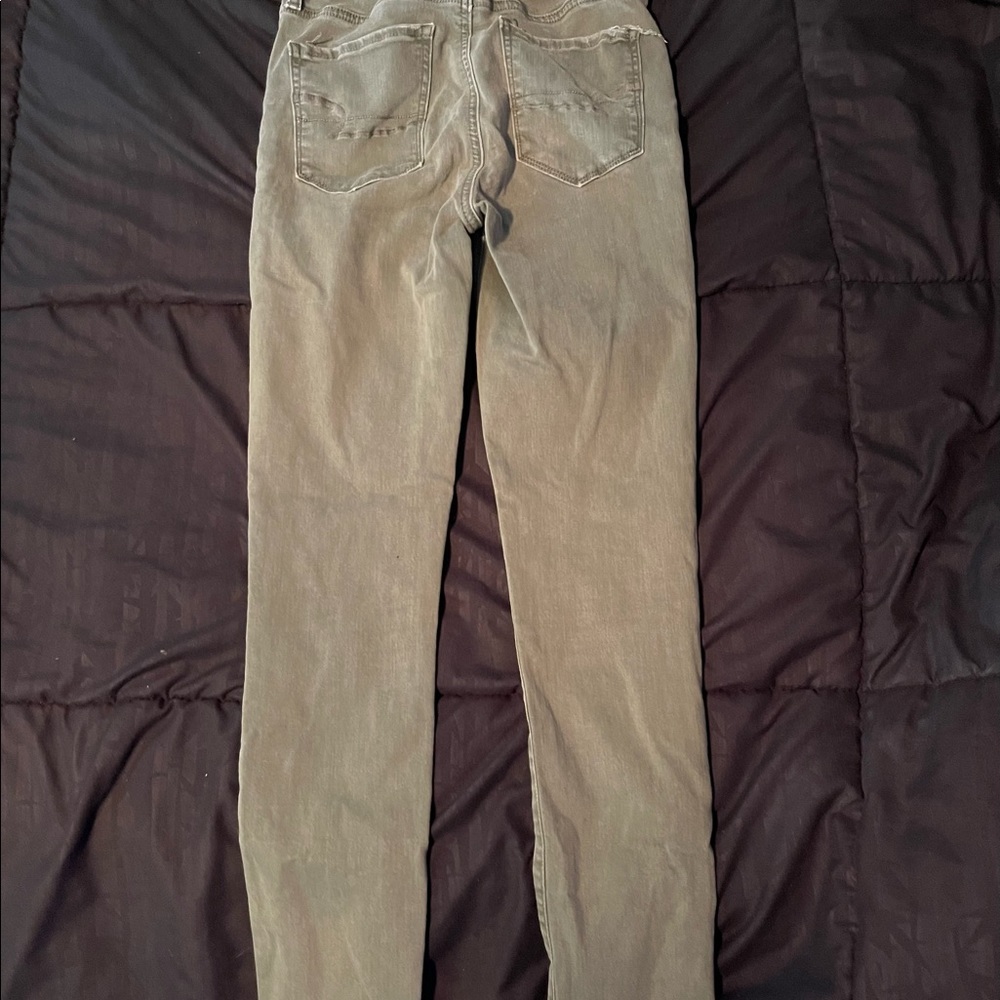 Green super super stretch skinny jeans